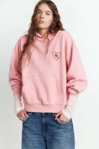 Sweat à capuche avec motif cœur