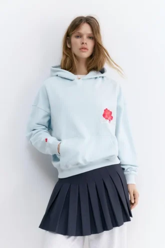 Sweat à capuche avec motif floral