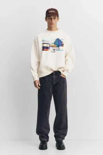 Sweat à capuche avec slogan brodé