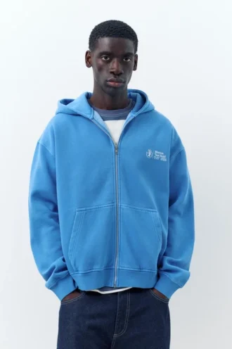 Sweat à capuche bleu zippé Sweat à capuche bleu zippé