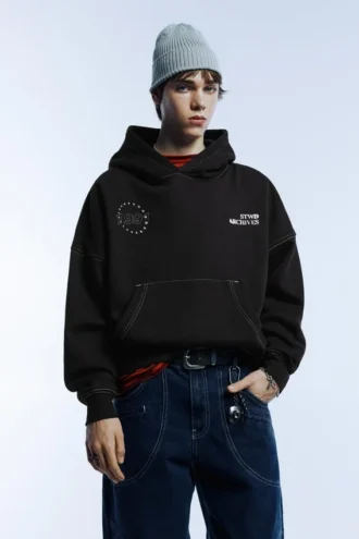 Sweat à capuche noir STWD