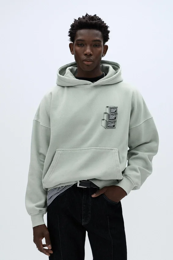 Sweat à capuche oversize avec imprimé Sweat à capuche oversize avec imprimé