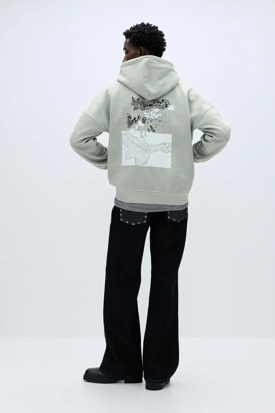 Sweat à capuche oversize avec imprimé Sweat à capuche oversize avec imprimé