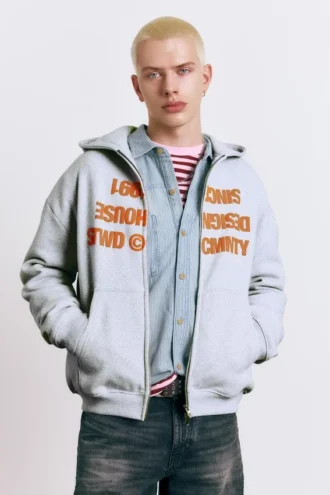 Sweats à capuche zippés avec inscription