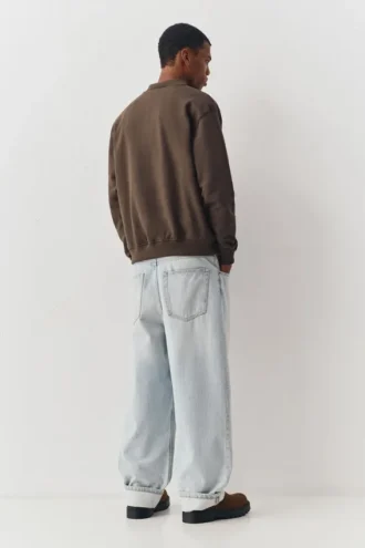 Sweats à col zippé marron