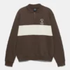 Sweats à col zippé marron Sweats à col zippé marron