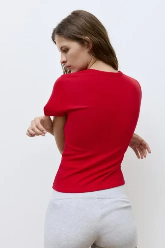 T-shirt ajusté à manches courtes