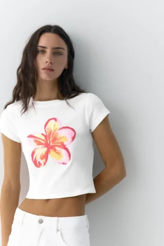 T-shirt avec motif floral
