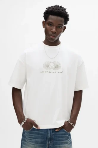 T-shirt blanc avec motif hérisson