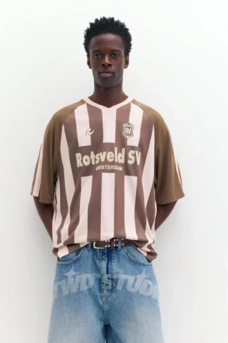 T-shirt de football Amsterdam à rayures