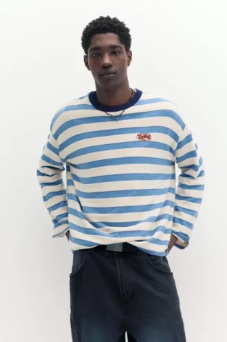 T-shirt en maille rayée