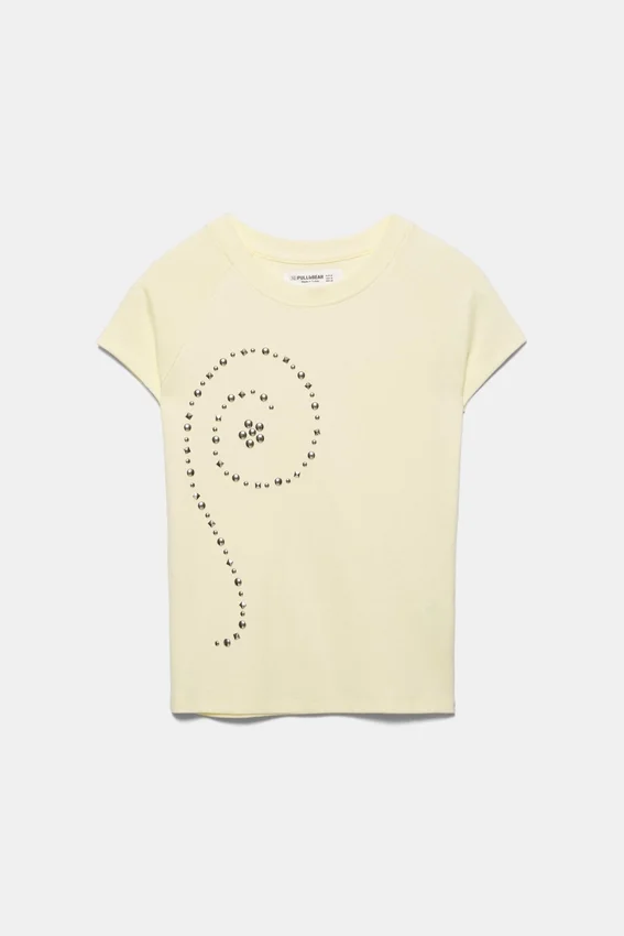 T-shirt jaune clouté T-shirt jaune clouté