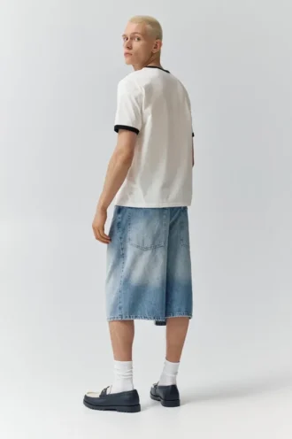 T-shirt à manches courtes avec bord-côte graphique