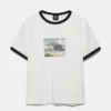 T-shirt à manches courtes avec bord-côte graphique T-shirt à manches courtes avec bord-côte graphique
