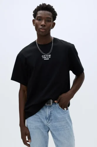 T-shirt à manches courtes avec slogan