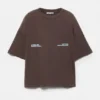 T-shirt à manches courtes marron avec slogan T-shirt à manches courtes marron avec slogan