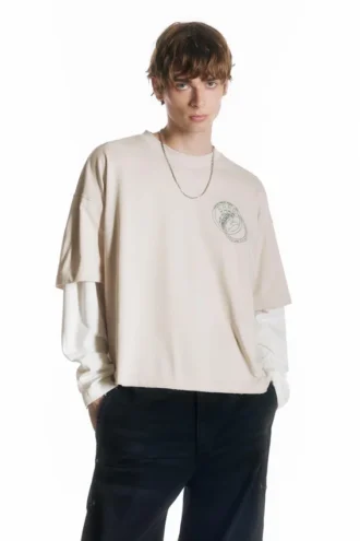 T-shirt à manches doubles avec motif
