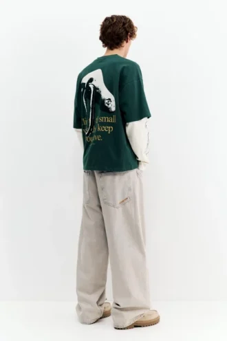T-shirt à manches doubles avec motif