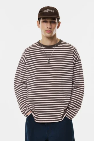 T-shirt à manches longues rayé