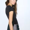 T-shirt noir avec strass T-shirt noir avec strass