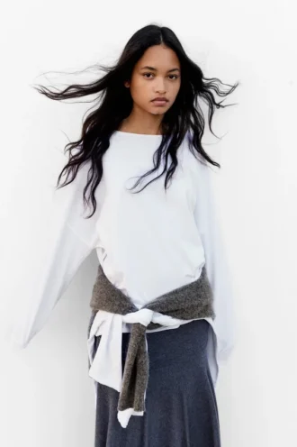 T-shirt oversize à manches longues