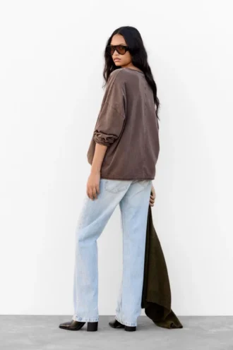 T-shirt oversize à manches longues
