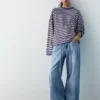T-shirt rayé avec texte T-shirt rayé avec texte