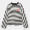 T-shirt rayé avec texte T-shirt rayé avec texte