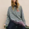 T-shirt rayé avec texte T-shirt rayé avec texte