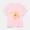 T-shirt rose à motif floral T-shirt rose à motif floral