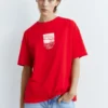 T-shirt rouge à slogan T-shirt rouge à slogan