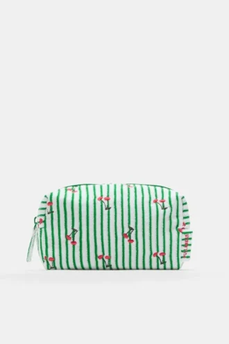 Trousse de toilette en tissu éponge rayé