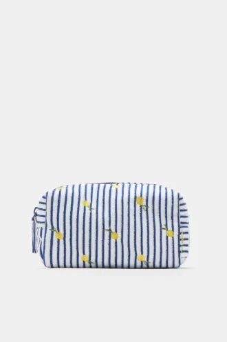 Trousse de toilette en tissu éponge rayé