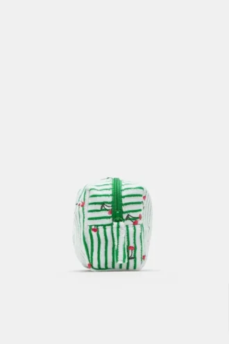 Trousse de toilette en tissu éponge rayé