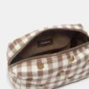 Trousse de toilette à motif vichy en forme de croissant Trousse de toilette à motif vichy en forme de croissant
