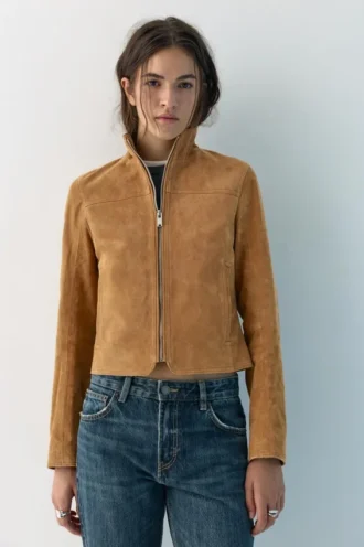 Veste 100 % cuir suédé