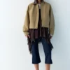 Veste avec col en simili cuir Veste avec col en simili cuir