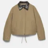 Veste avec col en simili cuir Veste avec col en simili cuir