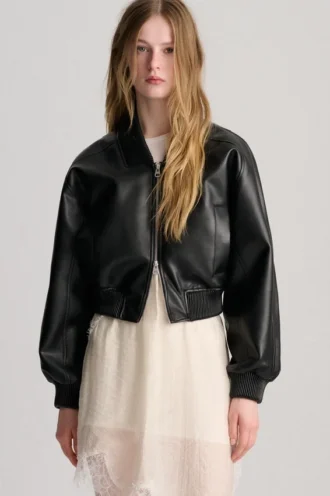 Veste aviateur en simili cuir