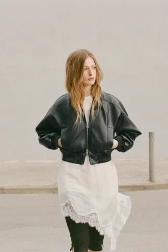 Veste aviateur en simili cuir