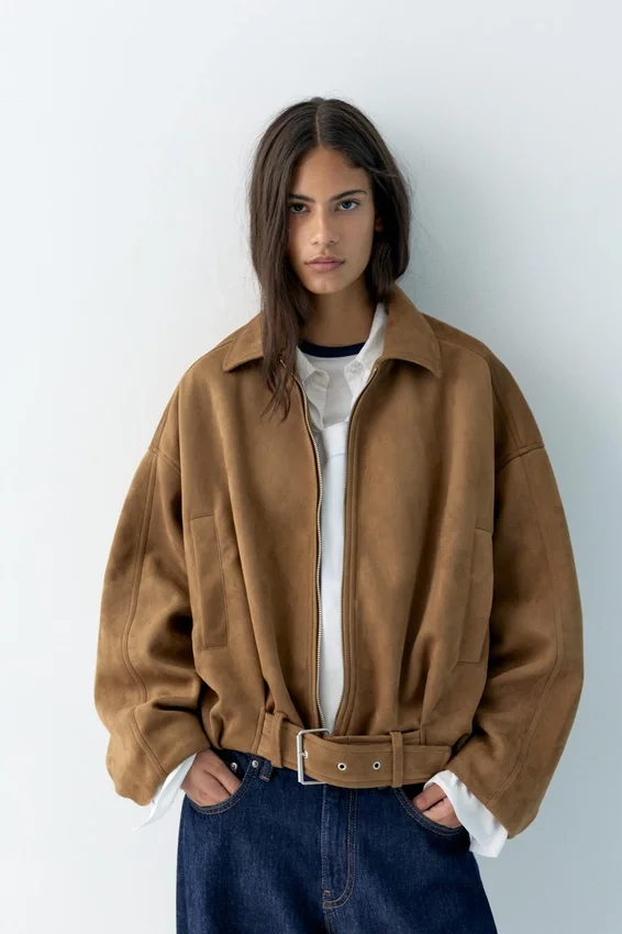 Veste bomber en simili-suède Veste bomber en simili-suède