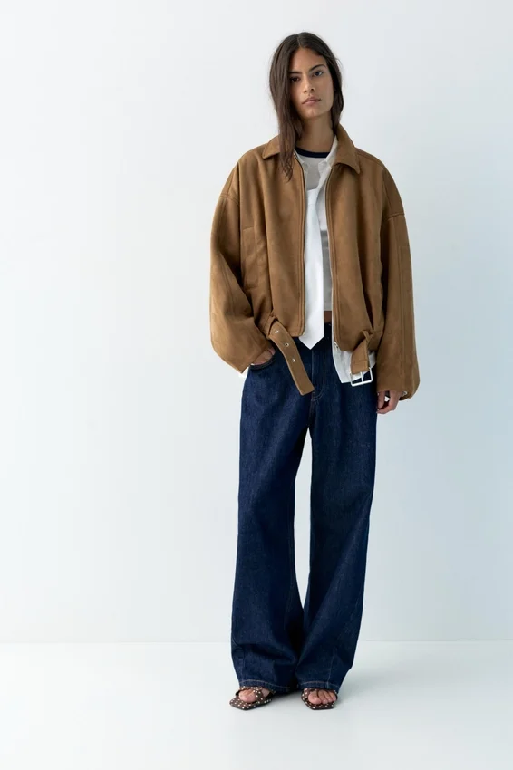 Veste bomber en simili-suède Veste bomber en simili-suède