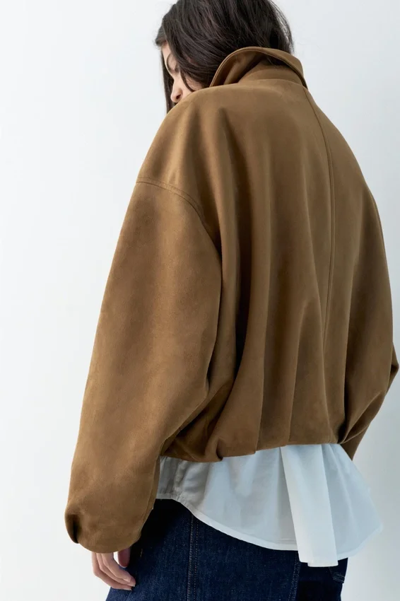 Veste bomber en simili-suède Veste bomber en simili-suède