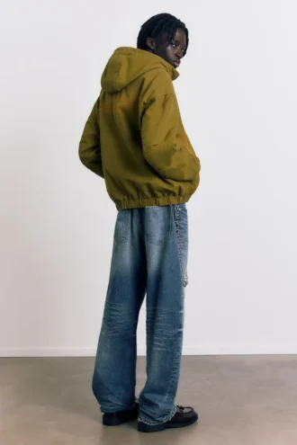Veste à capuche avec détails délavés