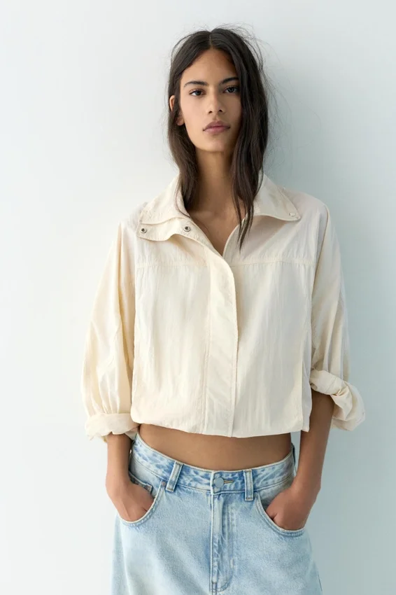 Veste courte effet nylon Veste courte effet nylon