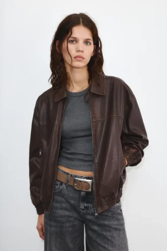 Veste dad en simili cuir