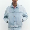 Veste en denim à carreaux patchwork Veste en denim à carreaux patchwork