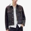 Veste en denim style camionneur floquée Veste en denim style camionneur floquée