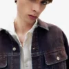 Veste en denim style camionneur floquée Veste en denim style camionneur floquée