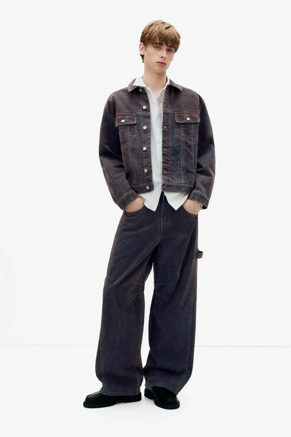 Veste en denim style camionneur floquée Veste en denim style camionneur floquée